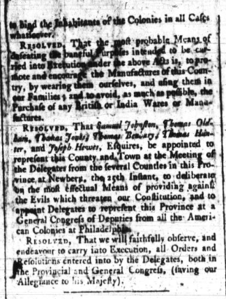 Nonimportation Resolves of Chowan County 23 August 1774, page 2