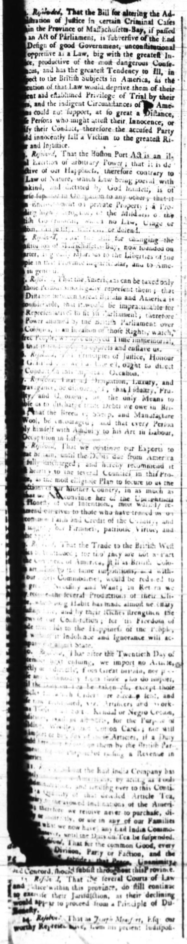 Nonimportation Resolves of Halifax 22 August 1774, page 2