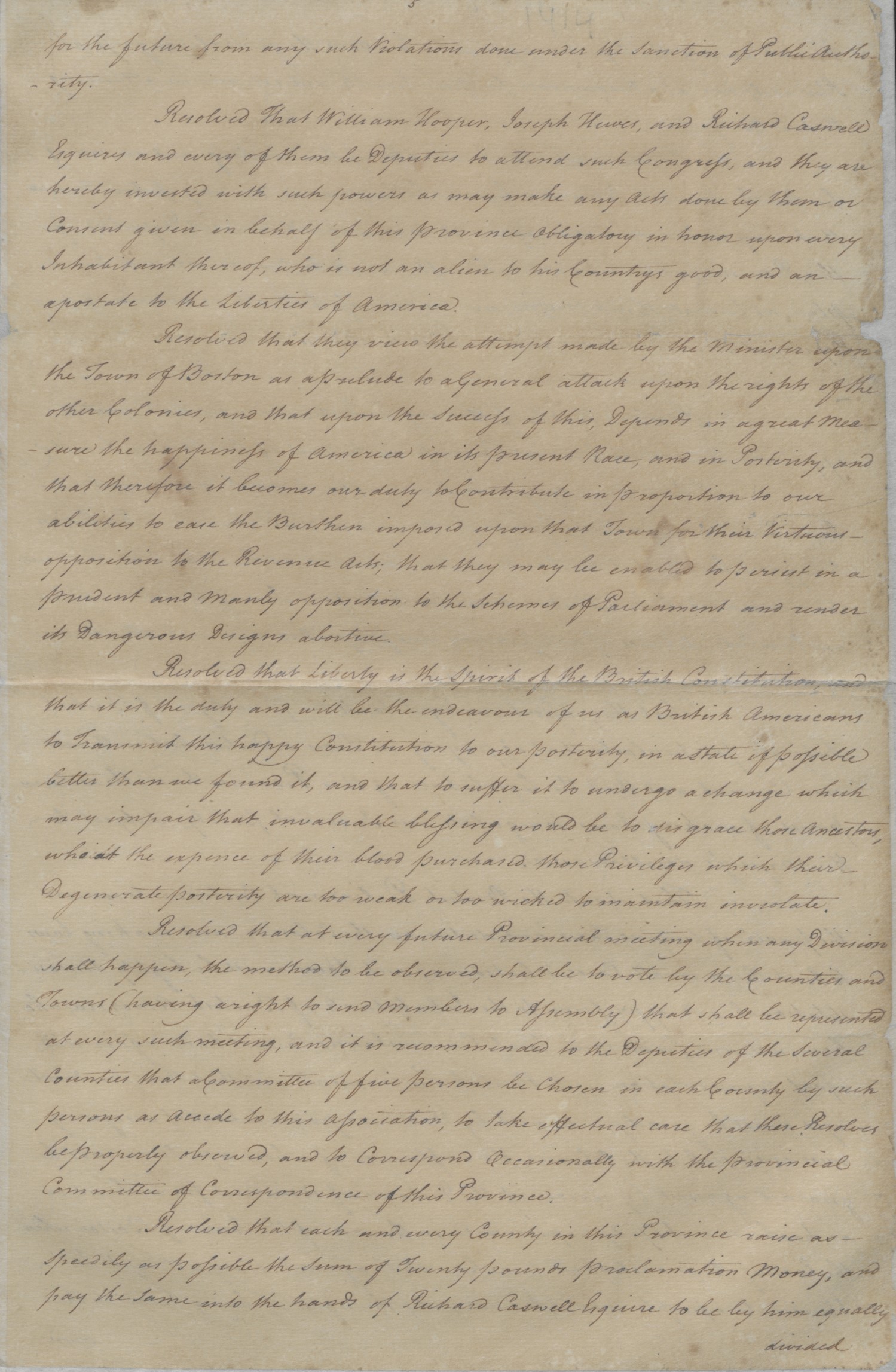 New Bern Resolves, 27 August 1774 Page 5