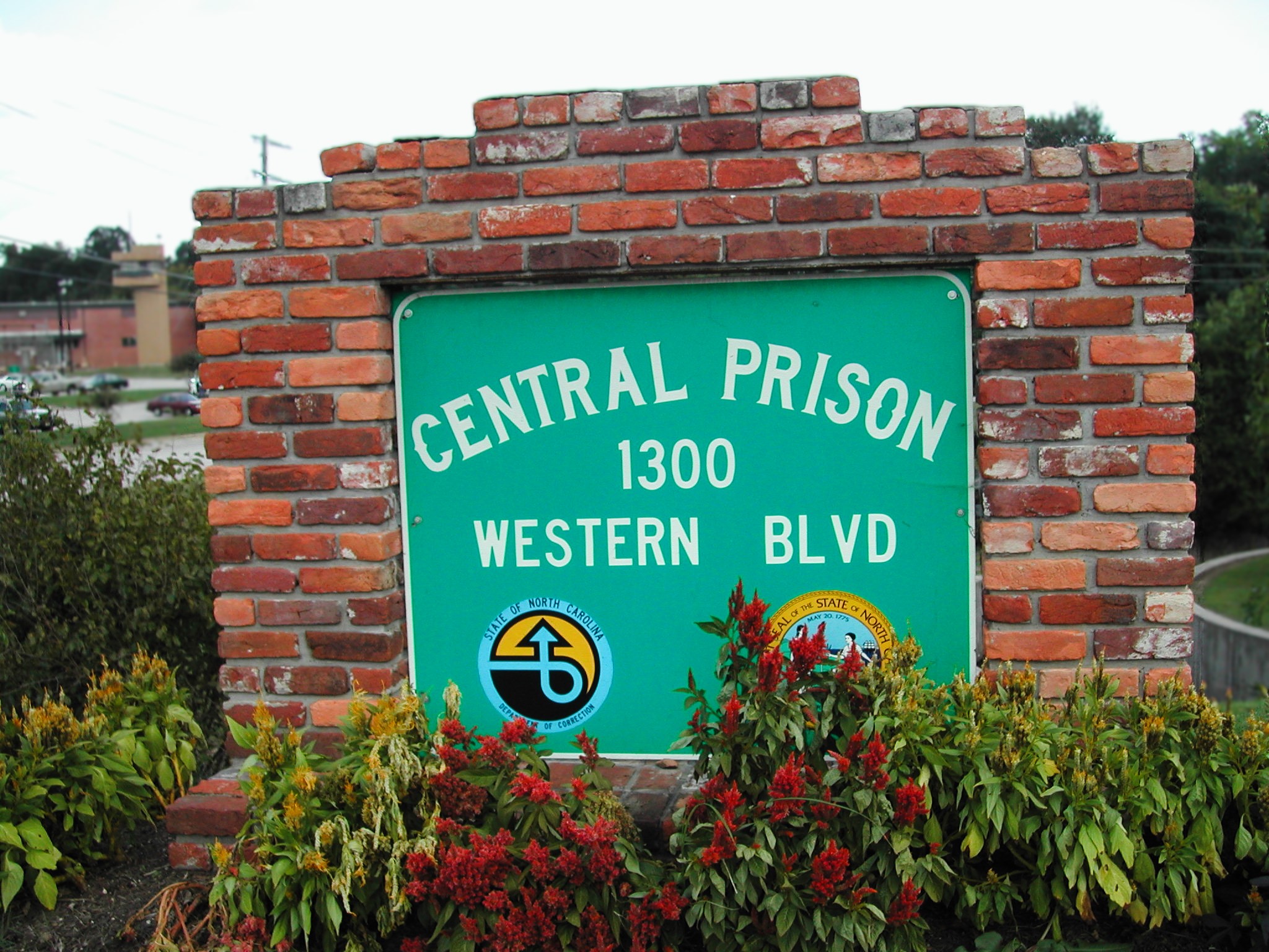 Signage for the North Carolina Central Prison in Raleigh