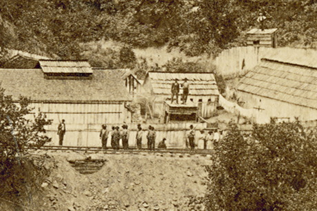 Incarcerated workers at the Swannanoa prison labor camp on the Western North Carolina Railroad near Asheville