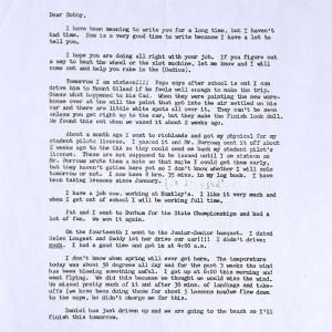Letter about Smith's first solo flight