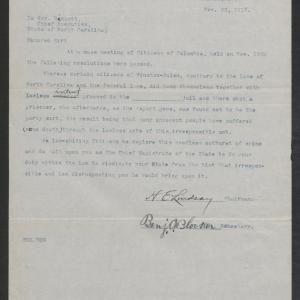 Resolution by the Citizens of Columbia, South Carolina, November 23, 1918