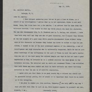 Letter from R. R. Clark to Santford Martin, May 18, 1920