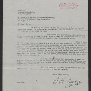 Letter from A. H. Nixon to Santford Martin, May 21, 1920