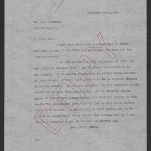Letter from Thomas W. Bickett to John F. Flowers, February 26, 1920