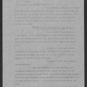 Third Message of Governor Thomas W. Bickett to the Special Session of the General Assembly of 1920, August 18, 1920, page 1
