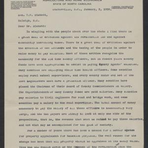 Letter from Elliott S. Millsaps to Thomas W. Bickett, January 2, 1920, page 1