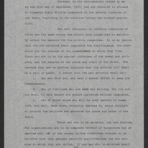 Letter from Thomas W. Bickett to the Adjutant General, September 25, 1917, page 1