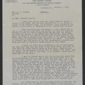 Letter from William B. Gibson to Thomas W. Bickett, January 4, 1918, page 1