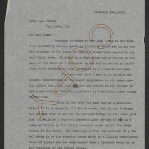 Letter from Thomas W. Bickett to Alma F. P. Keen, February 14, 1918