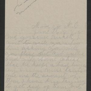 Letter from Mrs. Thomas to Thomas W. Bickett, June 18, 1918, page 1