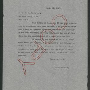 Letter from Santford Martin to R. L. Ireland, Jr., September 26, 1918