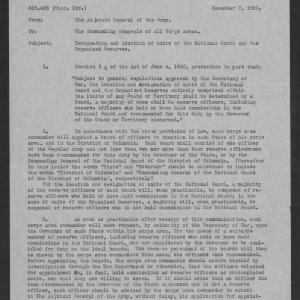 Letter from T. Hughes to the Commanding Generals of All Corps Areas, December 7, 1920, page 1