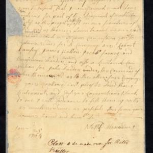 Letter from Nathaniel Alexander to Arthur Dobbs, 25 January 1764