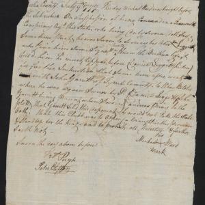 Deposition of Michael Howard, 9 July 1777