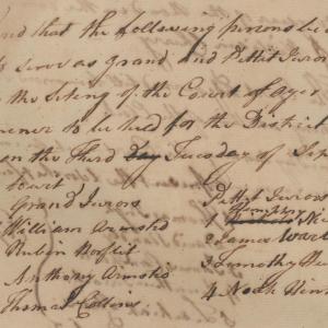 Extract of Minutes of the Bertie County Court of Pleas and Quarter Sessions, September-October 1777, page 1