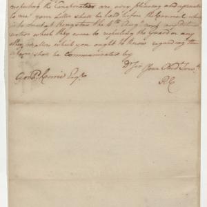 Letter from Richard Caswell to Archibald Corrie, 27 July 1777, page 1
