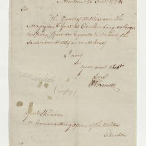 Letter from Richard Caswell to William Skinner, 14 January 1778, page 1