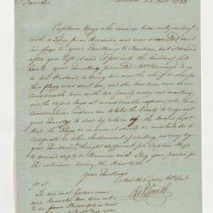 Letter from Robert Smith to Abner Nash, 23 October 1780, page 1