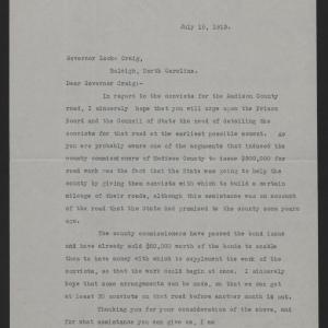 Letter from Pratt to Craig, 15 July 1913