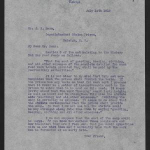Letter from Craig to Mann, July 16, 1913