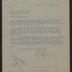Letter from Jones to Craig, August 7, 1913