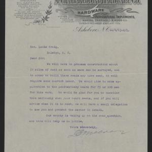 Letter from McCrary to Craig, November 6, 1913