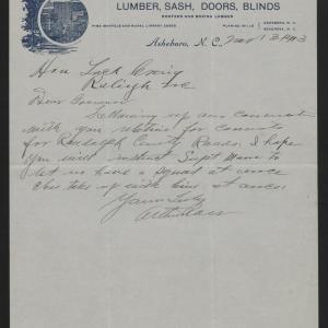 Letter from Ross to Craig, November 13, 1913