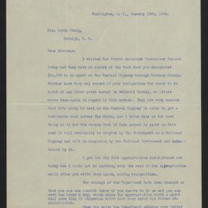 Letter from Varner to Craig, January 12, 1914