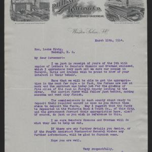Letter from Hanes to Craig, March 11, 1914