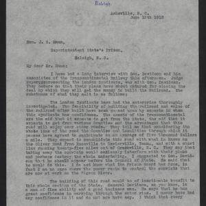 Letter from Craig to Mann, June 13, 1913, page 1