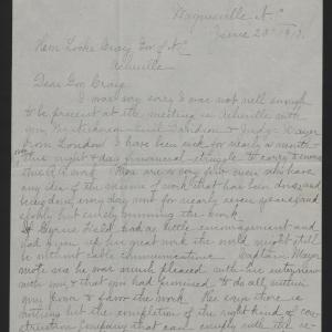 Letter from Jones to Craig, June 23, 1913, page 1
