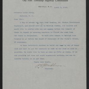 Letter from Mashburn to Craig, April 7, 1915