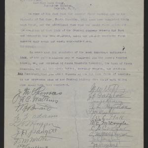 Petition from the Citizens of Black Mountain Township to Locke Craig, October 22, 1915, page 1