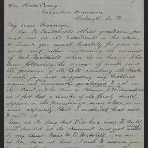 Letter from Summerell to Craig, November 12, 1915, page 1