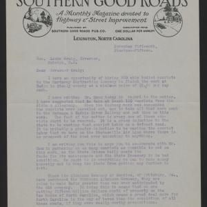 Letter from Varner to Craig, November 15, 1915, page 1