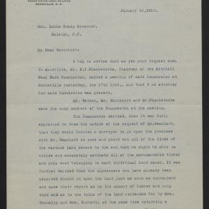 Letter from Johnston to Craig, January 18, 1916, page 1