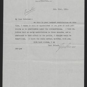 Letter from Pless to Craig, January 31, 1916