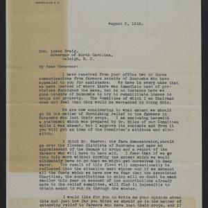 Letter from Harkins to Craig, August 5, 1916, page 1