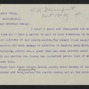 Letter from Cathey to Craig, August 28, 1916, page 1