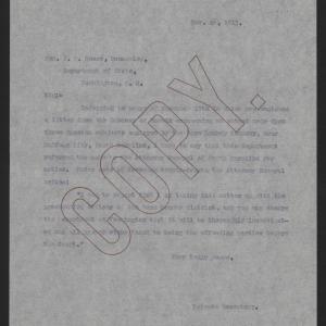 Letter from Kerr to Moore, November 26, 1913