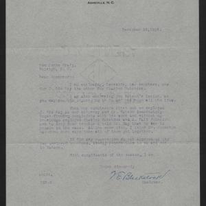 Letter from Blackstock to Craig, December 18, 1916