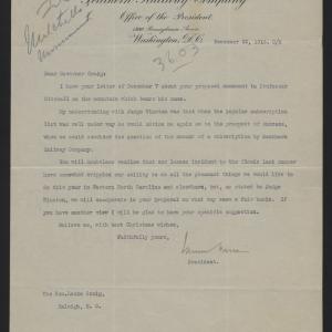Letter from Harrison to Craig, December 22, 1916