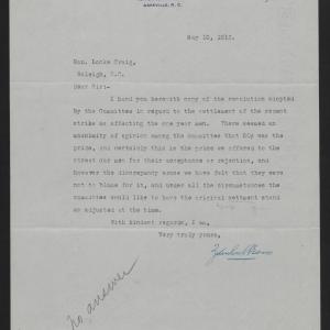 Letter from Weaver to Craig, May 10, 1913
