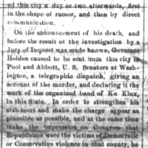 Democrat newspaper on John Walter Stephens murder, 08 June 1870. Picture 1.