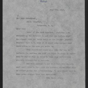 Letter from Kerr to McCampbell, July 28, 1913