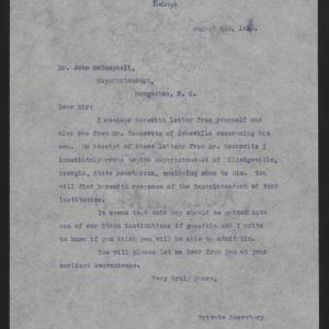 Letter from Kerr to McCampbell, August 4, 1913