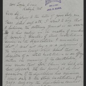 Letter from Taylor to Craig, August 11, 1913