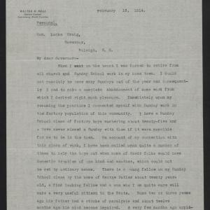Letter from Neal to Craig, February 13, 1914, page 1